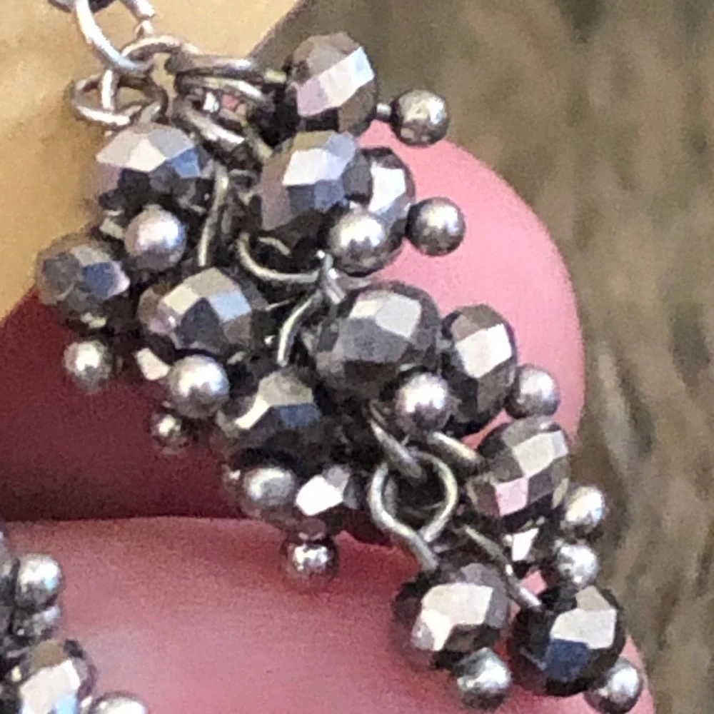 Chrome tone set of 3 pierced earrings